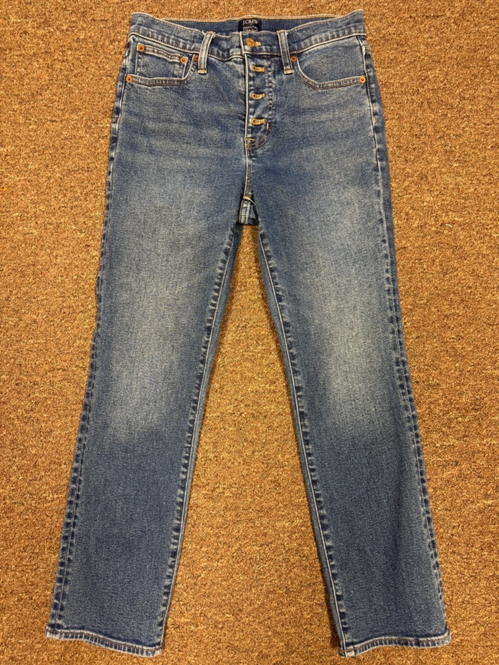 J. Crew Essential straight jean with button fly in all-day stretch